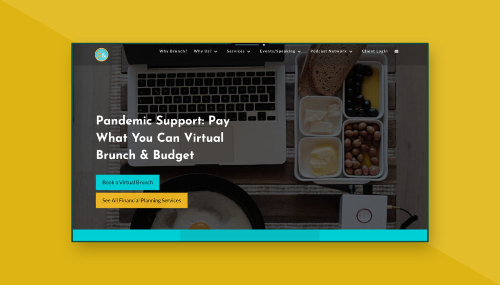 SC Creative Group client project - Brunch and Budget Website Design