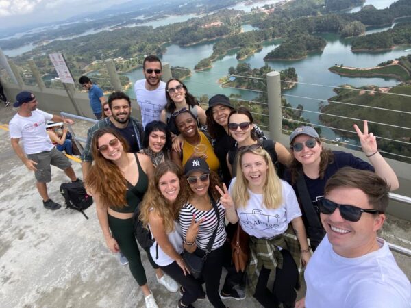WiFi Artists remote work and travel program participants at Guatape in Colombia