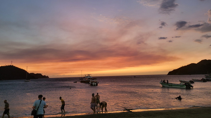 Sunset in Taganga at Playa Grande - Best Santa Marta, Colombia beaches
