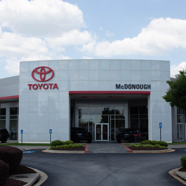 front exterior of Jim Ellis Toyota of McDonough